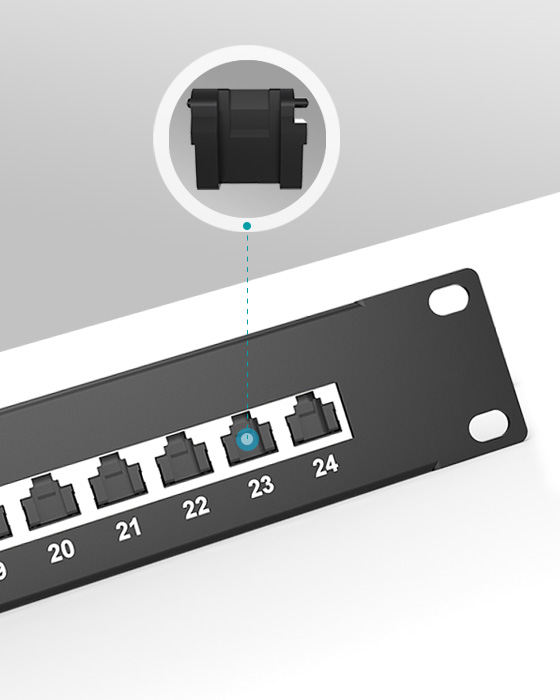 1U24口-屏蔽防塵網(wǎng)絡配線架