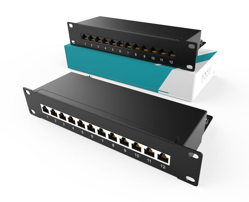 英曼1U12口-防塵網(wǎng)絡(luò)配線架（掛耳-桌面/機(jī)柜）Patch Panel