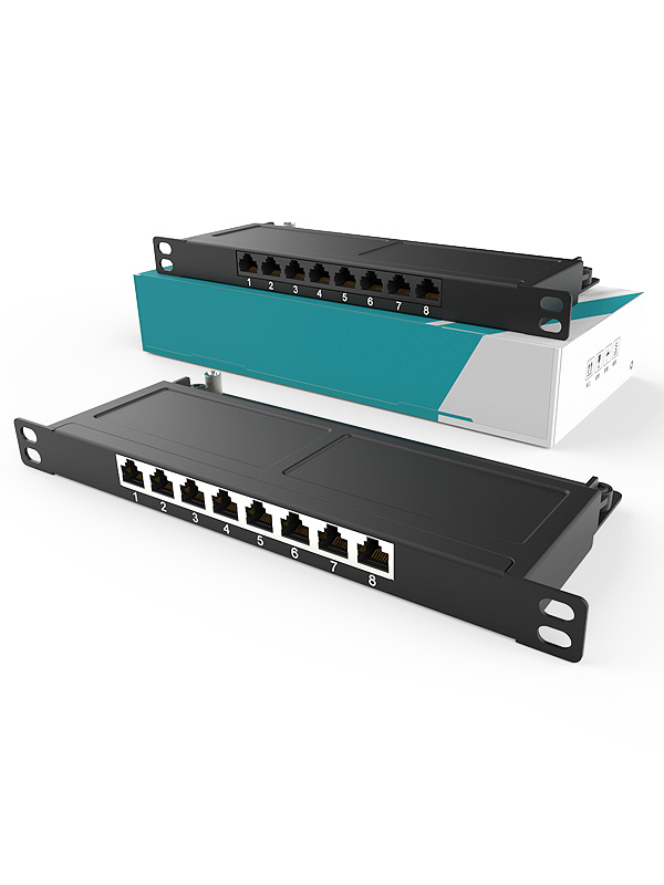 英曼0.5U8口-防塵網絡配線架