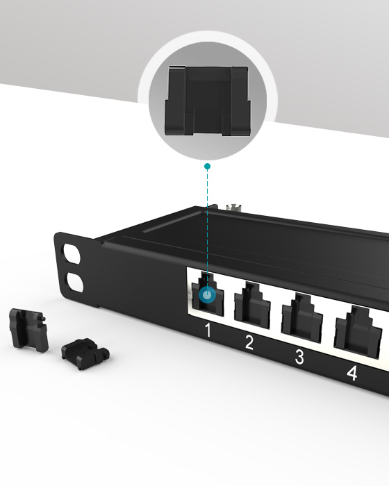 英曼0.5U8口-防塵網(wǎng)絡(luò)配線架
