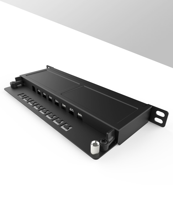 英曼0.5U8口-防塵網(wǎng)絡(luò)配線架