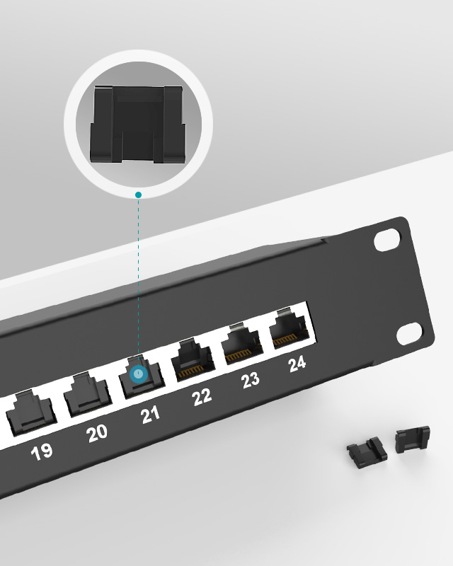 1U24口-屏蔽防塵網(wǎng)絡配線架