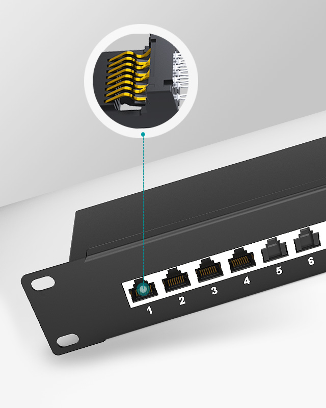 1U24口-屏蔽防塵網(wǎng)絡配線架