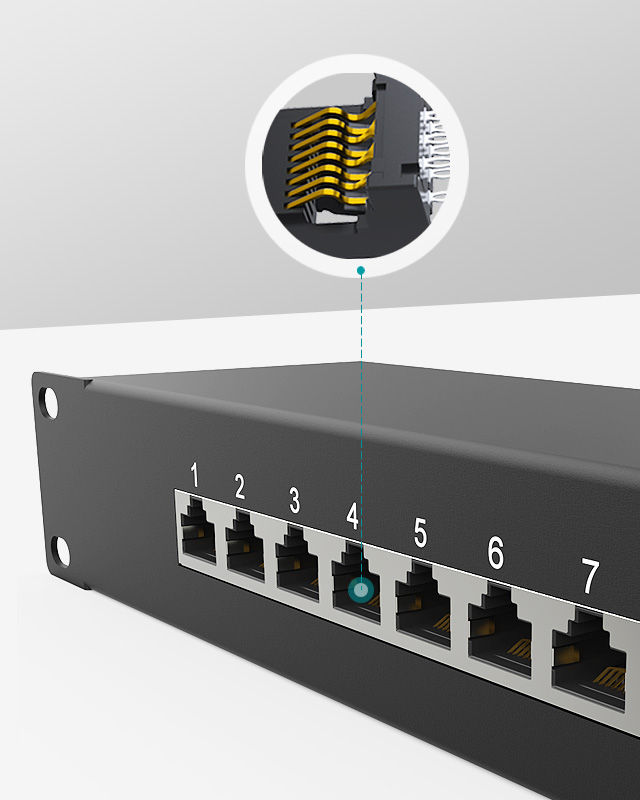 1U8口-防塵網絡配線架