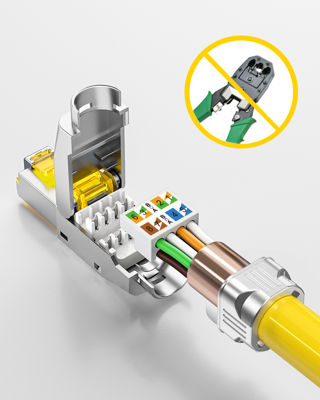 超短鋅合金免打水晶頭